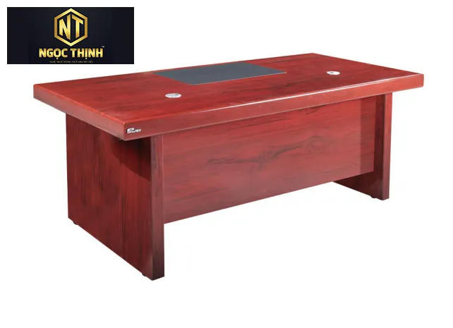 Bàn lãnh đạo sơn PU cao cấp mặt chữ nhật, có tấm PVC trang trí DT1890H2 Bàn lãnh đạo sơn PU cao cấp mặt chữ nhật, có tấm PVC trang trí DT1890H2